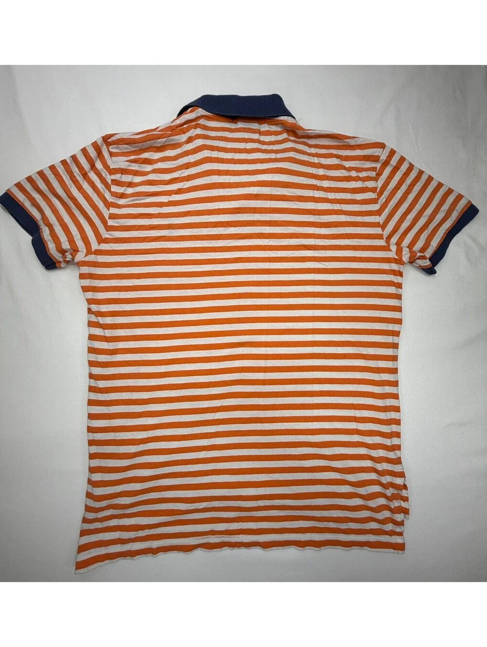 POLO Ralph Lauren Men's Polo Shirt Striped Short Sleeve Size Large Orange